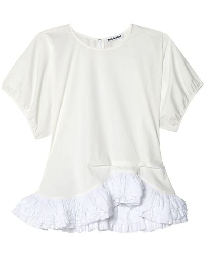 Molly Goddard Ruffle-trim T-shirt - White