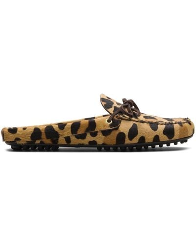 Car Shoe Slippers con estampado de leopardo - Marrón