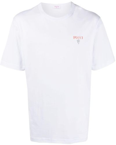 Emilio Pucci Camiseta con logo estampado - Blanco