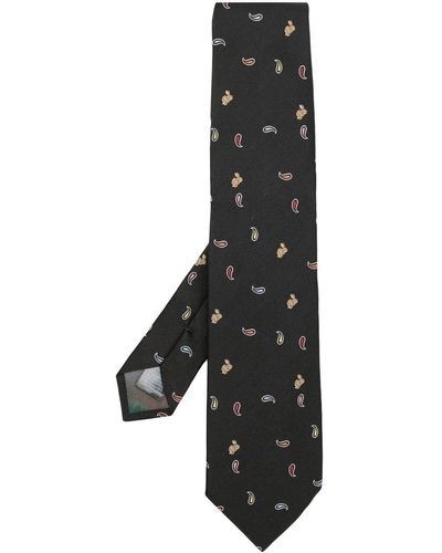 Paul Smith Cravate en soie à imprimé cachemire - Noir