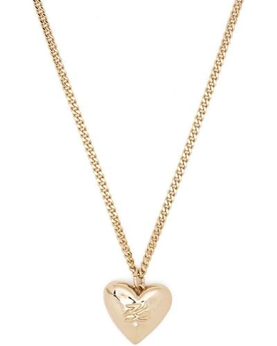 Karl Lagerfeld Heart-pendant Chain Necklace - Metallic