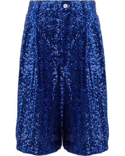 Comme des Garçons Sequin Embellished Shorts - Blue