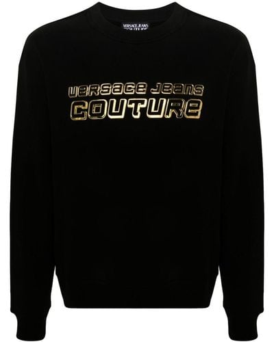 Versace T-Shirt mit gummiertem Logo - Schwarz