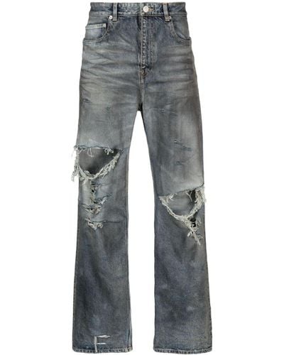 Balenciaga Ripped Loose-fit Jeans - Blue