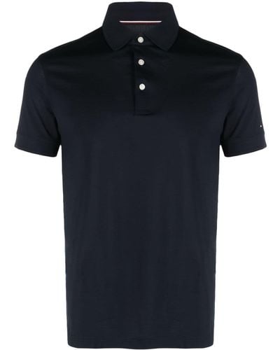 Tommy Hilfiger Logo-embroidered Cotton Polo Shirt - Black