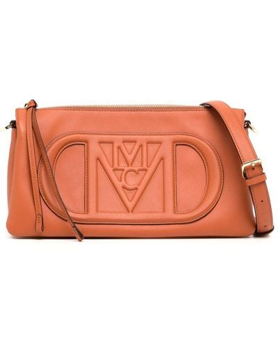 MCM Small Travia Leather Shoulder Bag - Orange