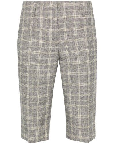 Dries Van Noten Plaid-check Tailored Shorts - Gray