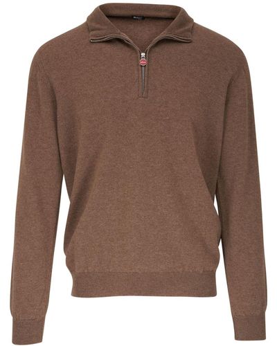 Kiton Kaschmirpullover mit Reißverschluss - Braun