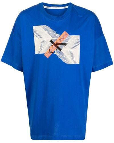 Calvin Klein Skyscraper T-Shirt - Blau