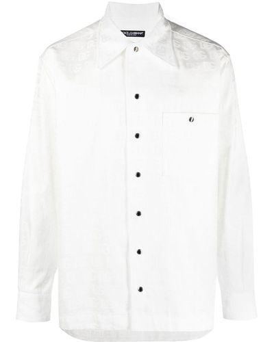 Dolce & Gabbana Hemd mit DG-Jacquardmuster - Weiß