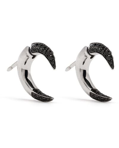 Shaun Leane 18kt White Gold Small Talon Black Diamond Earrings - Multicolour