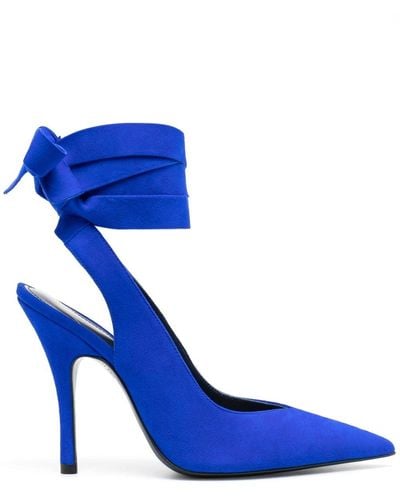 The Attico Venus 105mm Leather Slingback Court Shoes - Blue