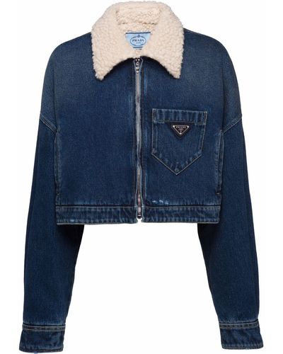 Women s Prada Jean and denim jackets Lyst Canada