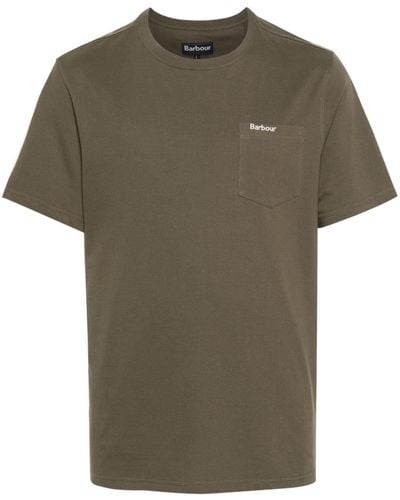 Barbour Langdon T-Shirt mit Logo-Stickerei - Grün
