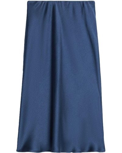 Ami Paris High-waisted Satin Skirt - Blue