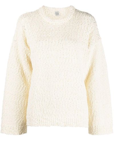 Totême Organic Cotton Crew Neck Sweater - White