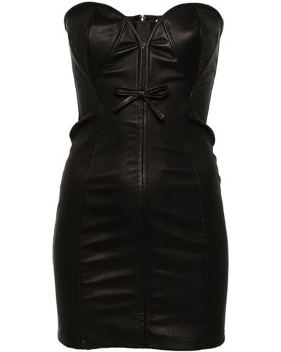 Blumarine Corset Leather Minidress - Black