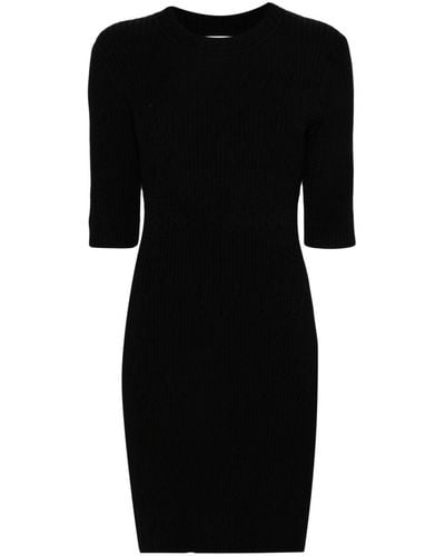 Diane von Furstenberg Pam Ribbed-knit Minidress - Black