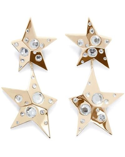 Area Crystal-embellished Star Drop Earrings - White