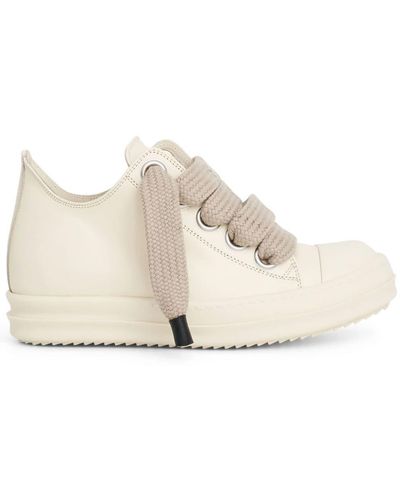 Rick Owens Oversized-laces Leather Trainers - White