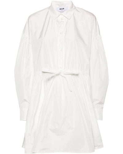 MSGM Flared Mini Dress - White