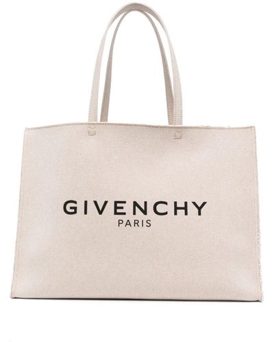 Givenchy Sac cabas en toile à logo imprimé - Neutre