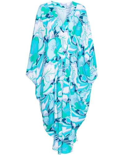 Melissa Odabash Maxi-jurk Met Bloemenprint - Blauw