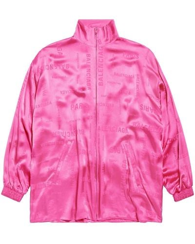 Balenciaga Trainingsjacke aus Logo-Jacquard - Pink
