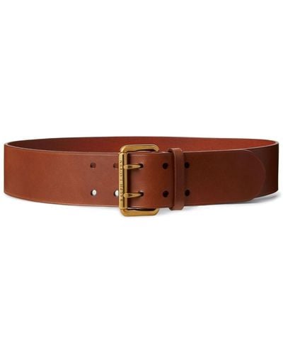 Ralph Lauren Collection Cinturón con logo grabado - Marrón