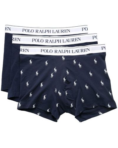 Polo Ralph Lauren 3-pack Boxershorts Met Logoprint - Blauw