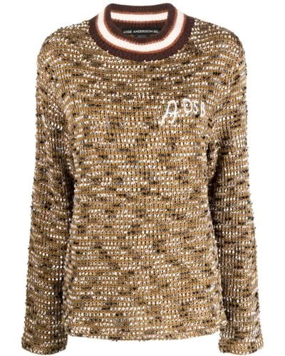 ANDERSSON BELL Logo-embroidered Mock-neck Sweater - Brown