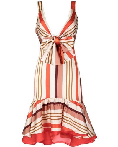 Silvia Tcherassi Arbore Striped Midi Dress - Orange