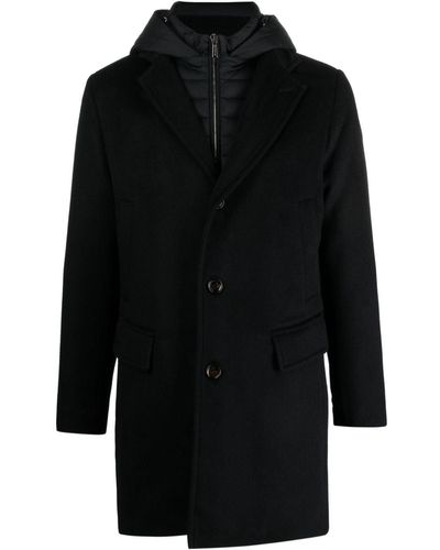 Moorer Manteau Mitchel à capuche détachable - Noir