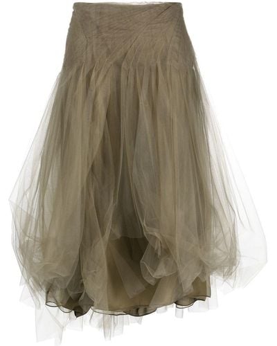 Ralph Lauren Collection Asymmetric Tulle Skirt - Green