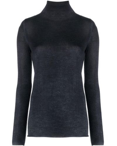 Avant Toi Pull en maille fine à col roulé - Noir