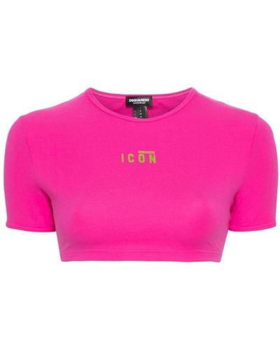 DSquared² Top crop Icon - Rosa