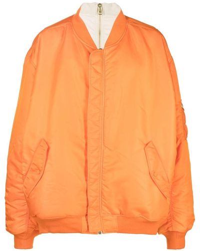 Vetements Long-sleeve Zip-up Bomber Jacket - Orange