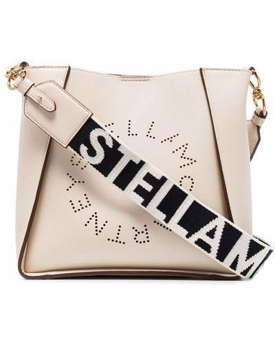 Stella McCartney Mini sac porté épaule à logo Stella - Neutre