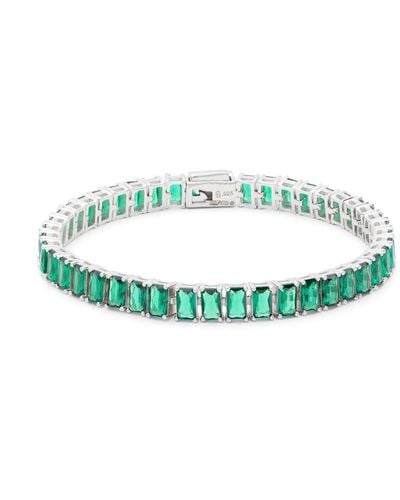 Hatton Labs Emerald-cut Tennis-chain Bracelet - Green