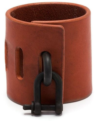 Parts Of 4 Restraint Charm Leather Bracelet - Brown
