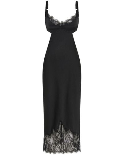 Dion Lee Lace-trim Cut-out Slip Dress - Black