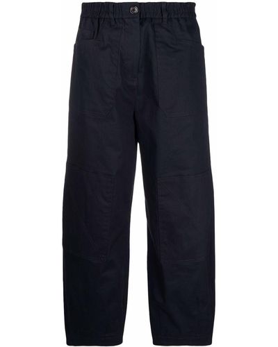 PS by Paul Smith Pantaloni a gamba ampia crop - Blu