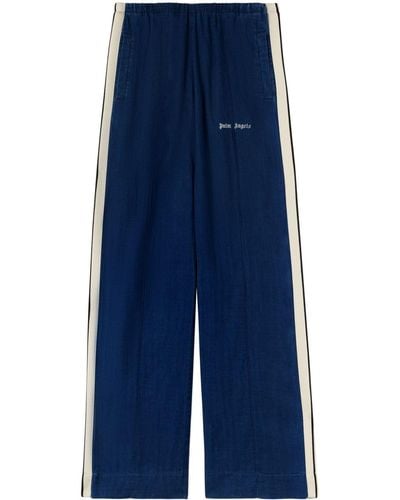 Palm Angels Pantalones con rayas laterales - Azul