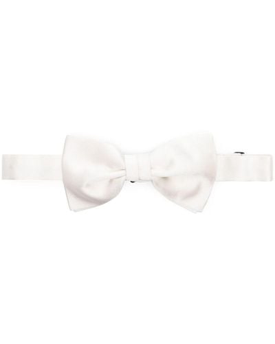 Karl Lagerfeld Silk Satin Bow Tie - White