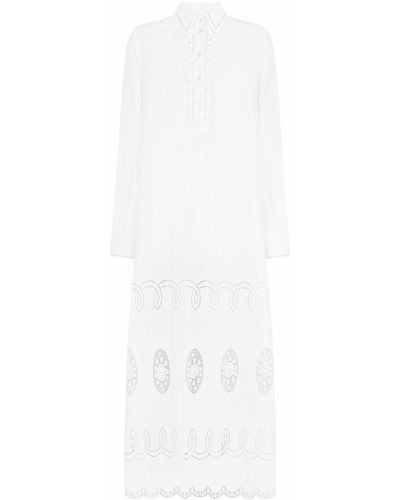 Dolce & Gabbana Embroidered Long Kaftan - White