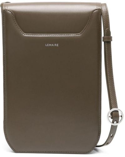 Lemaire Calepin Leather Crossbody Bag - Green