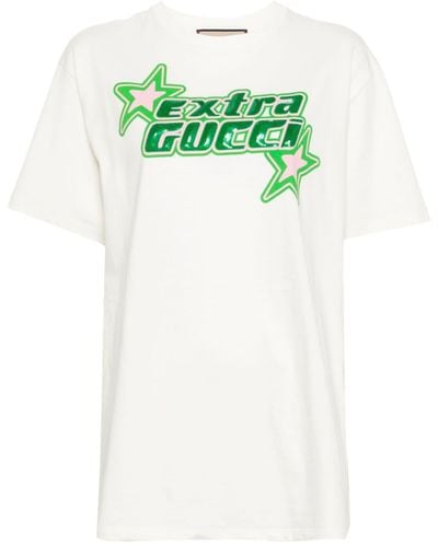 Gucci T-shirt Met Extra -print - Wit