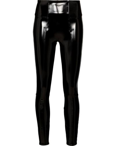 Spanx Legging court en cuir artificiel - Noir