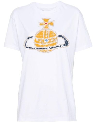 Vivienne Westwood T-shirt Met Logoprint - Wit