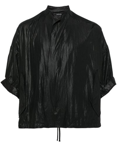 Julius Stand-collar Shirt Jacket - Black
